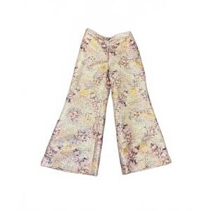 Nazila Couture Silk Brocade Floral Pants, Large